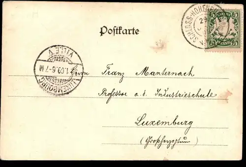 ALTE POSTKARTE LENGGRIESER FLÖSSERZUNFT MIT FAHNE Flösser Lenggries AK cpa postcard Ansichtskarte