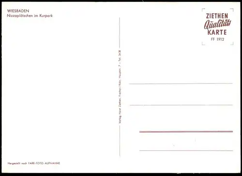 ÄLTERE POSTKARTE WIESBADEN NIZZAPLÄTZCHEN IM KURPARK AK cpa postcard Ansichtskarte