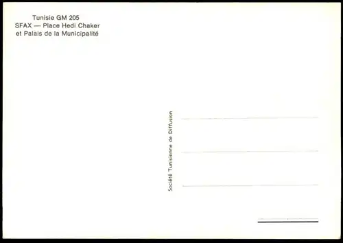 ÄLTERE POSTKARTE SFAX TUNISIE PLACE HEDI CHAKER ET PALAIS DE LA MUNICIPALITÉ Tunesien Tunisia Tunisie AK cpa postcard