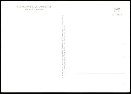 ÄLTERE POSTKARTE HÜCKELHOVEN ST. LAMBERTUS HAUS HÜCKELHOVEN LUFTBILD FLIEGERAUFNAHME Ansichtskarte postcard cpa AK