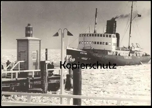 ALTE KARTE EISBRECHER STETTIN CUXHAVEN ALTE LIEBE ST. PETRI IM RAUHREIF Schiff Dampfer Klappkarte postcard cpa AK Foto