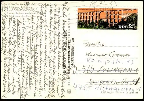 ÄLTERE POSTKARTE SCHWERIN BLICK VOM SCHLOSSTURM BLICK VOM DOM ALTES RATHAUS BLICK VOM HOCHHAUS Trabant postcard cpa AK