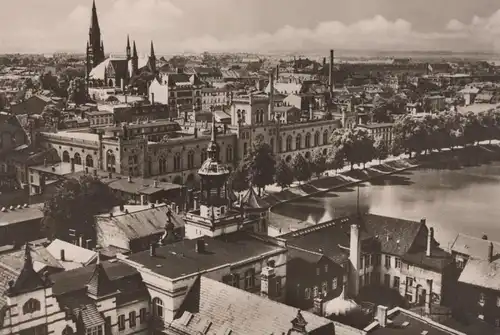 ÄLTERE POSTKARTE SCHWERIN BLICK VOM DOM PANORAMA GESAMTANSICHT TOTALANSICHT postcard Ansichtskarte cpa AK