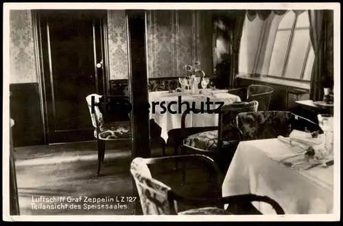 ALTE POSTKARTE LUFTSCHIFF GRAF ZEPPELIN LZ 127 SPEISESAAL FRIEDRICHSHAFEN 1930 airship dirigeable dirigible postcard cpa
