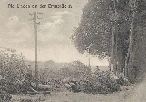 ALTE POSTKARTE WIRBELSTURMKATASTROPHE LINGEN 1. JUNI 1927 KRÄMER SCHEPSDORF LINDEN AN DER EMSBRÜCKE Sturm storm postcard