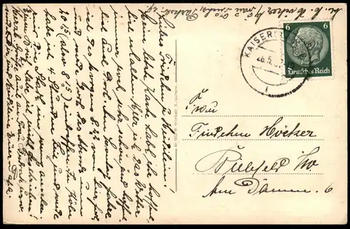 ALTE POSTKARTE KAISERSLAUTERN PARKSTRASSE MIT HAUS DER ARBEIT GASTSTÄTTE DER ARBEITSFRONT Ansichtskarte AK postcard cpa