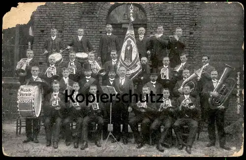 ALTE POSTKARTE MUSIKVEREIN NEERSEN WILLICH Trommel Tuba Trompete Horn music cpa photo Foto postcard Ansichtskarte AK