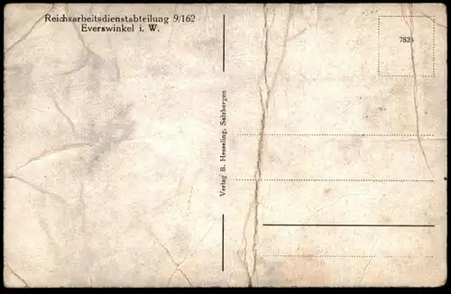 ALTE POSTKARTE EVERSWINKEL REICHSARBEITSDIENSTABTEILUNG 9/162 RAD Lager R.A.D. Reichsarbeitsdienst Abteilung AK postcard