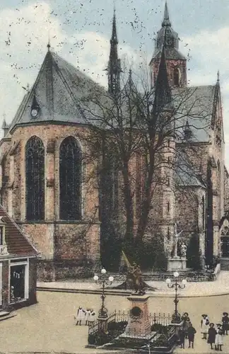 ALTE JUGENDSTIL POSTKARTE GREVEN GERTRUDENSTIFT KATHOLISCHE KIRCHE WAPPEN FLAGGEN Ansichtskarte AK cpa postcard