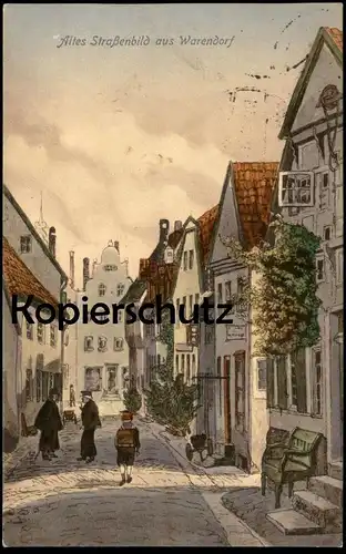 ALTE KÜNSTLER POSTKARTE ALTES STRASSENBILD AUS WARENDORF Schuljunge Junge Ansichtskarte AK cpa postcard