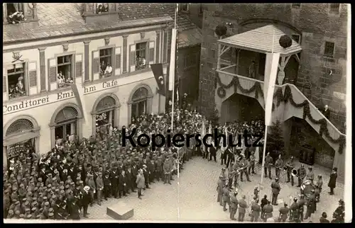 ALTE POSTKARTE SPEYER NAGELUNG DES KRIEGSWAHRZEICHENS AN DEN ALTPÖRTEL 1916 Conditorei Ihm Café Ansichtskarte postcard