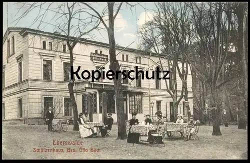 ALTE POSTKARTE EBERSWALDE SCHÜTZENHAUS BESITZER OTTO BACH DAMEN MIT HUT AK Ansichtskarte cpa postcard