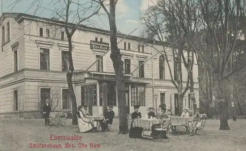 ALTE POSTKARTE EBERSWALDE SCHÜTZENHAUS BESITZER OTTO BACH DAMEN MIT HUT AK Ansichtskarte cpa postcard