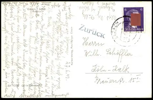 ALTE POSTKARTE ELZACH RATHAUS 1943 STEMPEL ZURÜCK Ansichtskarte AK postcard cpa