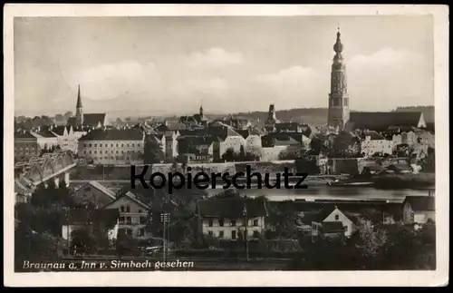 ALTE POSTKARTE BRAUNAU AM INN VON SIMBACH GESEHEN 1928 PANORAMA cpa AK Ansichtskarte postcard