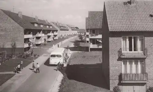 ALTE POSTKARTE ITZEHOE-TEGELHÖRN DANZIGER STRASSE BUS AUTOBUS Linienbus Ansichtskarte postcard AK cpa
