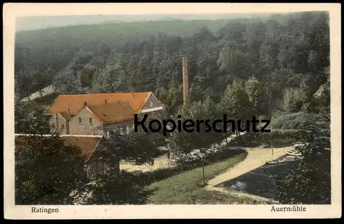 ALTE POSTKARTE RATINGEN AUERMÜHLE PANORAMA Teich Mühle Ansichtskarte postcard AK cpa