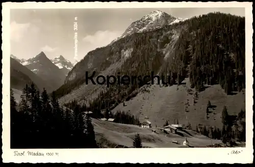 ÄLTERE POSTKARTE MADAU 1300 METER TIROL LECHTAL STEMPEL BERGHEIM HERMINE BACH ÖSTERREICH PARSEIERSPITZE postcard AK cpa