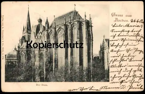 ALTE POSTKARTE GRUSS AUS AACHEN DER DOM postcard AK Ansichtskarte cpa