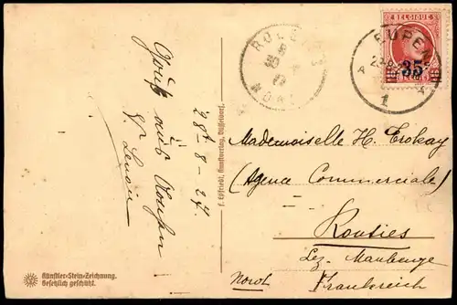 ALTE POSTKARTE AACHEN-KAISER KARL-BRUNNEN Steindruck Steinzeichnung postcard AK Ansichtskarte cpa