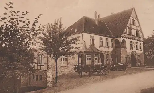 ALTE POSTKARTE STILLER FRIEDE STIEGHORST BEI BIELEFELD AUTO KUTSCHE PFERDE car voiture postcard AK Ansichtskarte cpa