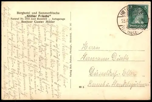 ALTE POSTKARTE STILLER FRIEDE STIEGHORST BEI BIELEFELD AUTO KUTSCHE PFERDE car voiture postcard AK Ansichtskarte cpa