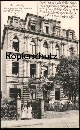 ALTE POSTKARTE DARMSTADT ZIMMERSCHES TÖCHTERHEIM 1907 Frauen daughter women femmes AK Ansichtskarte cpa postcard