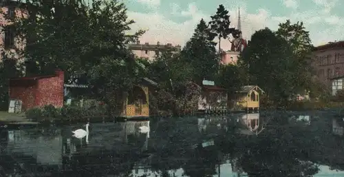 ALTE POSTKARTE EBERSWALDE PARTIE AN DER SCHWÄRZE AK Ansichtskarte cpa postcard