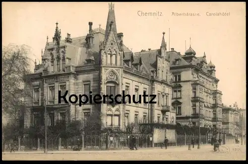 ALTE POSTKARTE CHEMNITZ ALBERTSTRASSE CAROLAHOTEL HOTEL postcard AK Ansichtskarte cpa