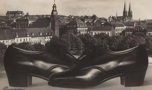 ALTE POSTKARTE PIRMASENS SCHUHSTADT SCHUHE 30er Jahre shoes Schuh shoe Ansichtskarte postcard cpa AK