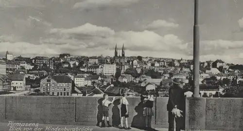 ALTE POSTKARTE PIRMASENS BLICK VON DER HINDENBURGBRÜCKE Feldpost 1940 Ansichtskarte postcard cpa AK