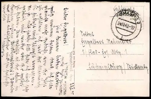 ALTE POSTKARTE PIRMASENS BLICK VON DER HINDENBURGBRÜCKE Feldpost 1940 Ansichtskarte postcard cpa AK