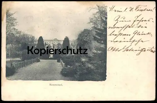 ALTE POSTKARTE SANSSOUCI 1898 Schloss Potsdam castle chateau cpa Ansichtskarte postcard AK