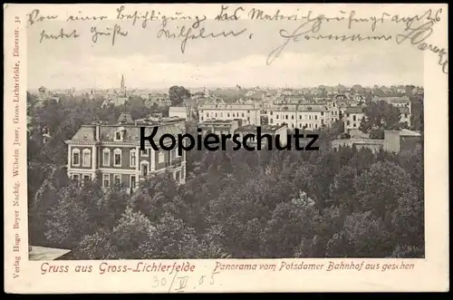 ALTE POSTKARTE GRUSS AUS GROSS-LICHTERFELDE PANORAMA VOM POTSDAMER BAHNHOF AUS GESEHEN Berlin Steglitz cpa postcard AK