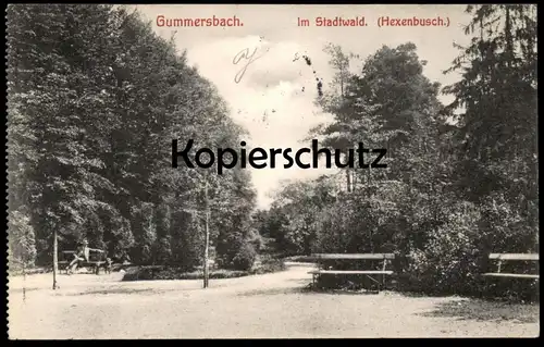 ALTE POSTKARTE GUMMERSBACH IM STADTWALD HEXENBUSCH Hexe witch socière Ansichtskarte cpa postcard AK