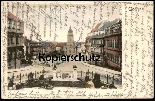 ALTE PASSEPARTOUT POSTKARTE GOTHA MARKTPLATZ 1902 Ansichtskarte cpa postcard AK