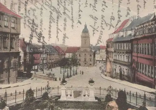 ALTE PASSEPARTOUT POSTKARTE GOTHA MARKTPLATZ 1902 Ansichtskarte cpa postcard AK