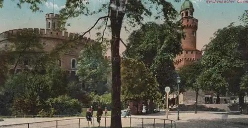 ALTE POSTKARTE GÖRLITZ AM DEMIANIPLATZ KAISERTRUTZ MIT REICHENBACHER TURM Zgorzelec Ansichtskarte cpa postcard AK