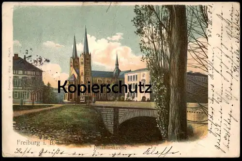 ALTE POSTKARTE FREIBURG BREISGAU JOHANNESKIRCHE St. Johann Kirche church église Ansichtskarte cpa postcard AK