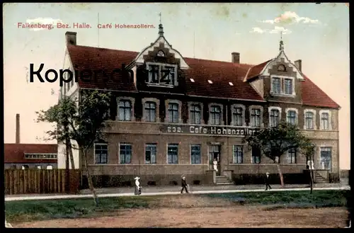 ALTE POSTKARTE FALKENBERG BEZIRK HALLE CAFÉ HOHENZOLLERN Feldpost Ansichtskarte cpa postcard AK