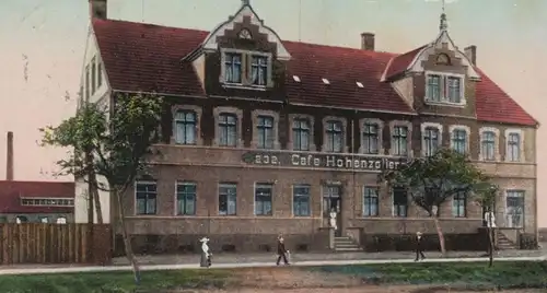 ALTE POSTKARTE FALKENBERG BEZIRK HALLE CAFÉ HOHENZOLLERN Feldpost Ansichtskarte cpa postcard AK