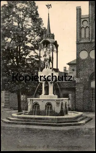 ALTE POSTKARTE BRANDENBURG AN DER HAVEL KURFÜRSTENBRUNNEN Brunnen fontaine fountain Ansichtskarte cpa postcard AK