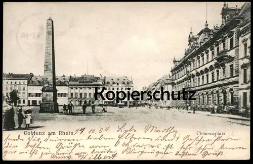 ALTE POSTKARTE COBLENZ AM RHEIN CLEMENSPLATZ KINDER 1904 Koblenz Ansichtskarte cpa postcard AK