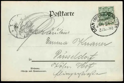 ALTE POSTKARTE GRUSS AUS COBLENZ KAISERIN AUGUSTA-DENKMAL 1898 Koblenz monument Bahnpost Ansichtskarte cpa postcard AK