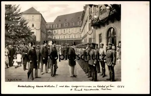 ALTE POSTKARTE UNTERHALTUNG KAISER WILHELM I. IM KAISERHOF BAD EMS H. JANIK Ansichtskarte cpa postcard AK