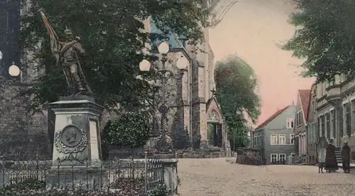 ALTE POSTKARTE GREVEN MARKTPLATZ MIT KRIEGERDENKMAL 1910 Krieger-Denkmal Strassenlampen Ansichtskarte cpa postcard AK