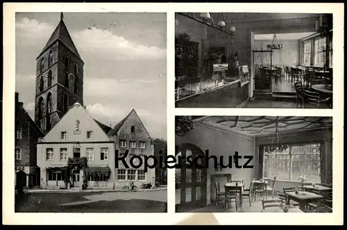 ALTE POSTKARTE RATSSCHÄNKE RHEINE IN WESTFALEN AM MARKT INHABER ERICH SCHWEICHLER GASTSTÄTTE Ansichtskarte cpa postcard