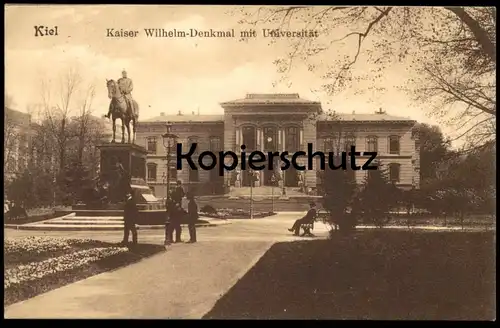 ALTE POSTKARTE KIEL KAISER WILHELM-DENKMAL MIT UNIVERSITÄT 1903 university université postcard Ansichtskarte cpa AK