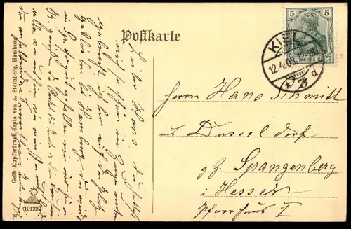 ALTE POSTKARTE KIEL KAISER WILHELM-DENKMAL MIT UNIVERSITÄT 1903 university université postcard Ansichtskarte cpa AK