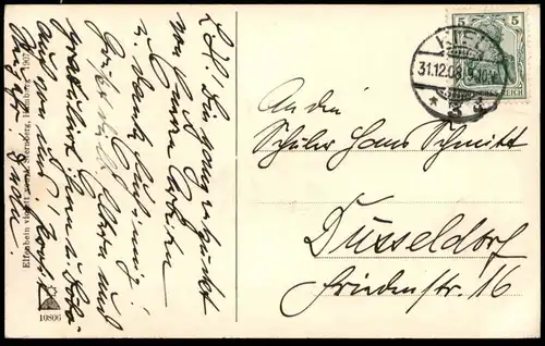 ALTE POSTKARTE KIEL KLEIN KIEL 1908 PROSIT NEUJAHR Winter Schnee snow postcard Ansichtskarte cpa AK